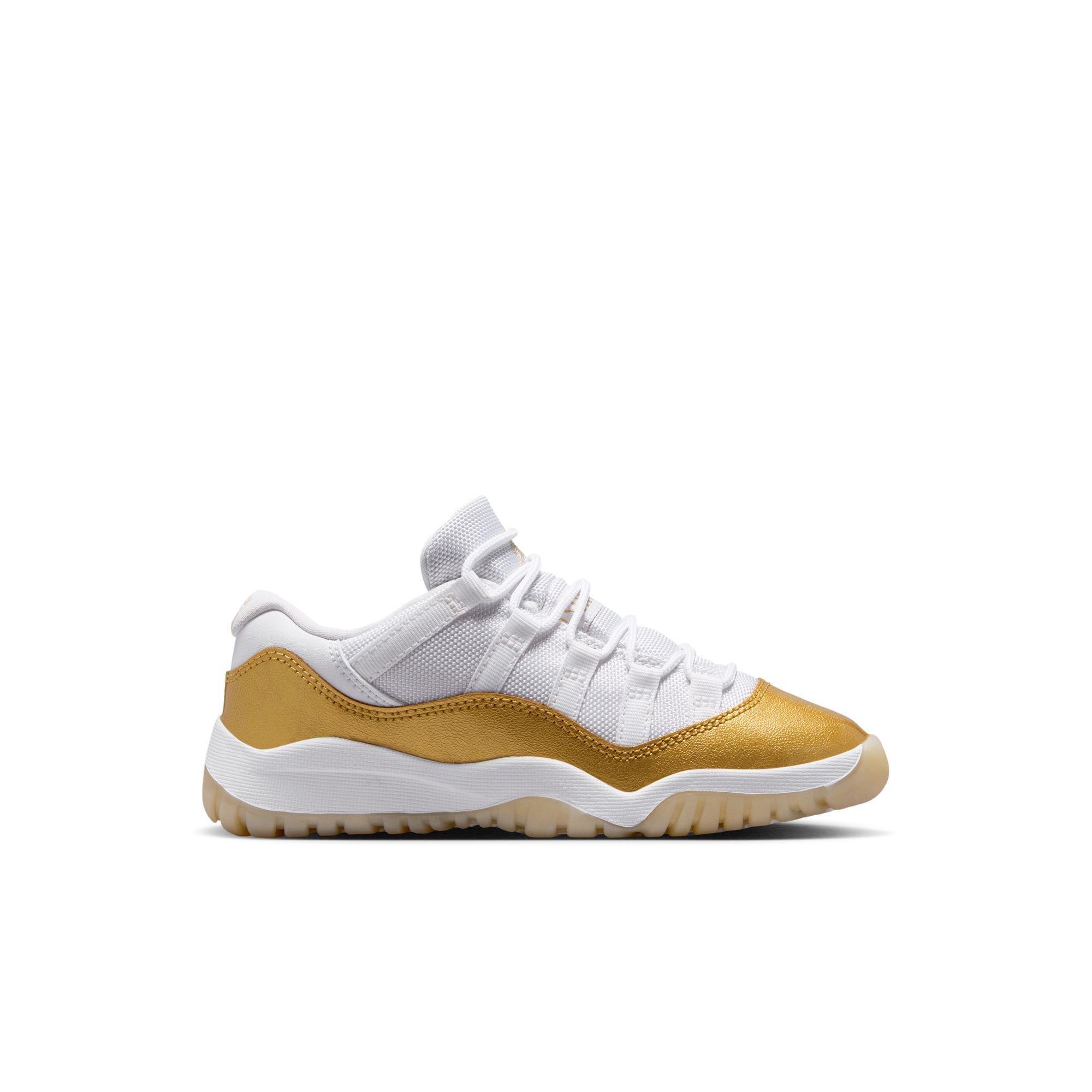 Jordan 11 Retro Low &ldquo;Mother's Day&rdquo; Preschool Girls' Shoe - WHITE/METALLIC GOLD